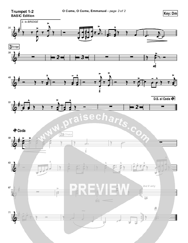 O Come O Come Emmanuel Trumpet 1,2 (Dennis Jernigan)
