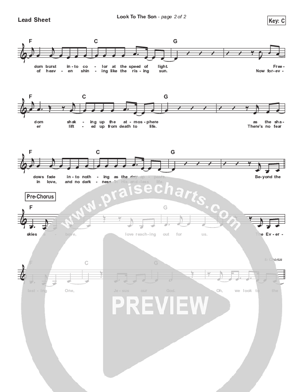 Look To The Son (Simplified) Lead Sheet (Hillsong Worship)