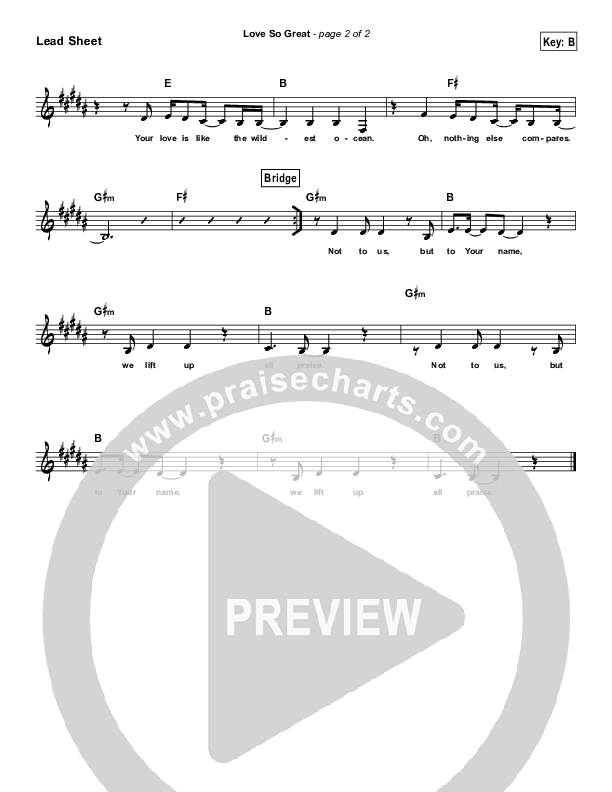 Love So Great (Simplified) Lead (SAT) (Hillsong Worship)