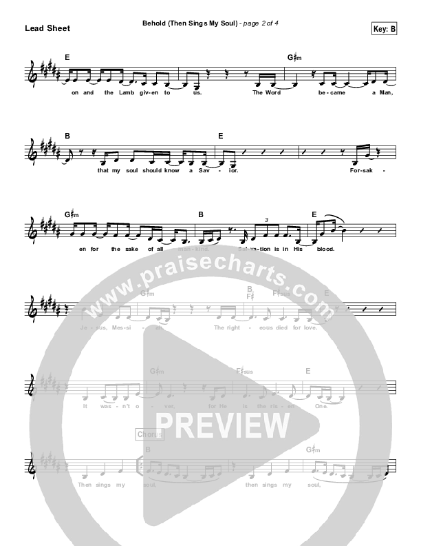 Behold (Then Sings My Soul) (Simplified) Lead Sheet ()