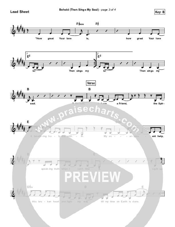 Behold (Then Sings My Soul) (Simplified) Lead Sheet ()