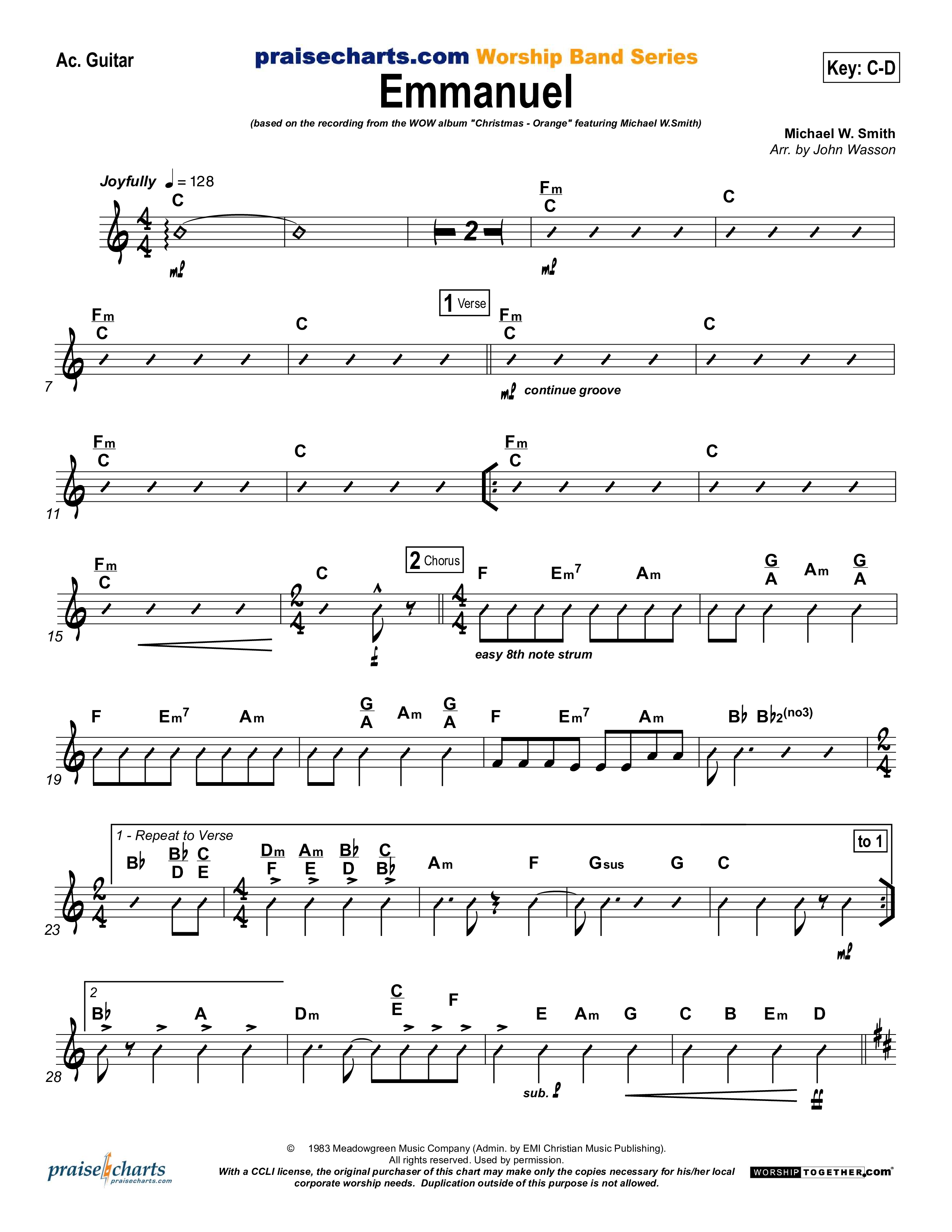 Emmanuel Acoustic Guitar (Michael W. Smith)