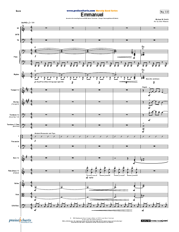 Emmanuel Conductor's Score (Michael W. Smith)