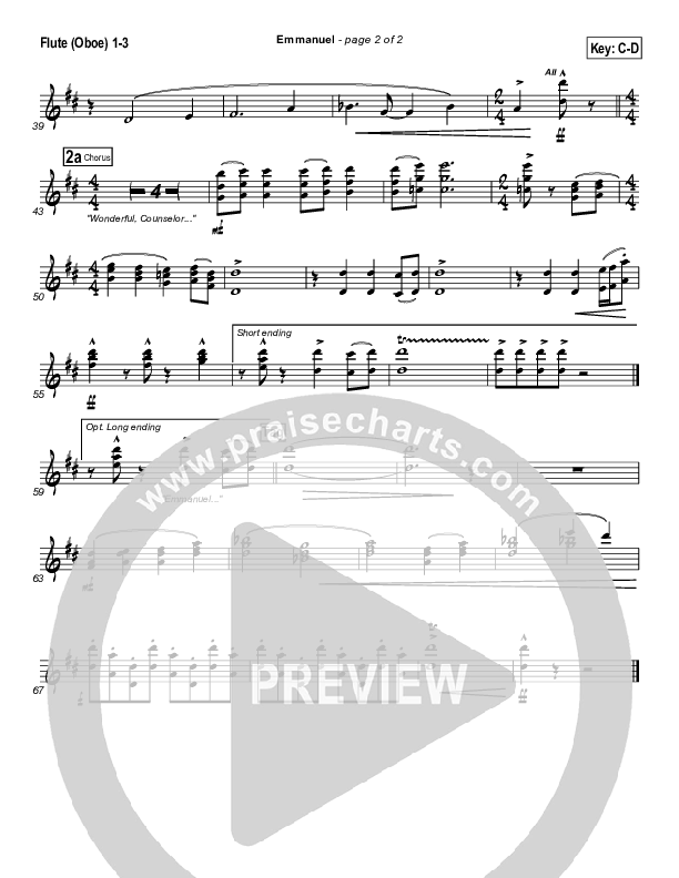 Emmanuel Flute/Oboe 1/2/3 (Michael W. Smith)