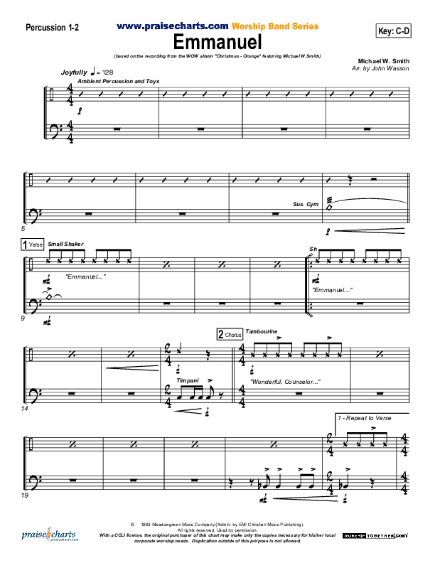 Emmanuel Percussion 1/2 (Michael W. Smith)