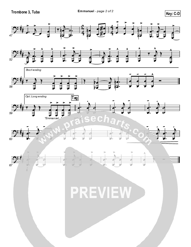 Emmanuel Trombone 3/Tuba (Michael W. Smith)