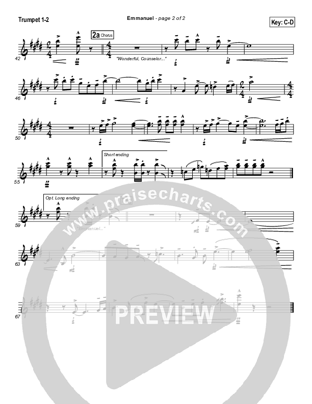 Emmanuel Trumpet 1,2 (Michael W. Smith)