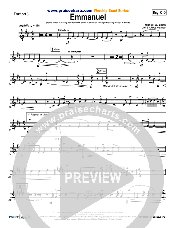 Emmanuel Trumpet 3 (Michael W. Smith)
