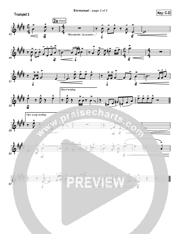 Emmanuel Trumpet 3 (Michael W. Smith)