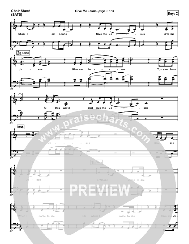 Give Me Jesus Choir Vocals (SATB) (Jeremy Camp)