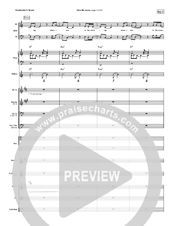 Give Me Jesus Conductor's Score (Jeremy Camp)