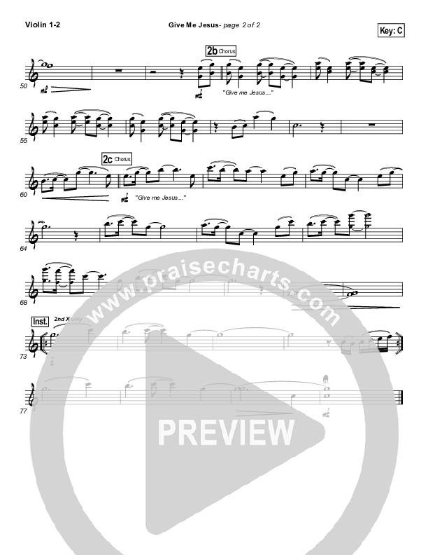 Give Me Jesus Violin 1/2 (Jeremy Camp)