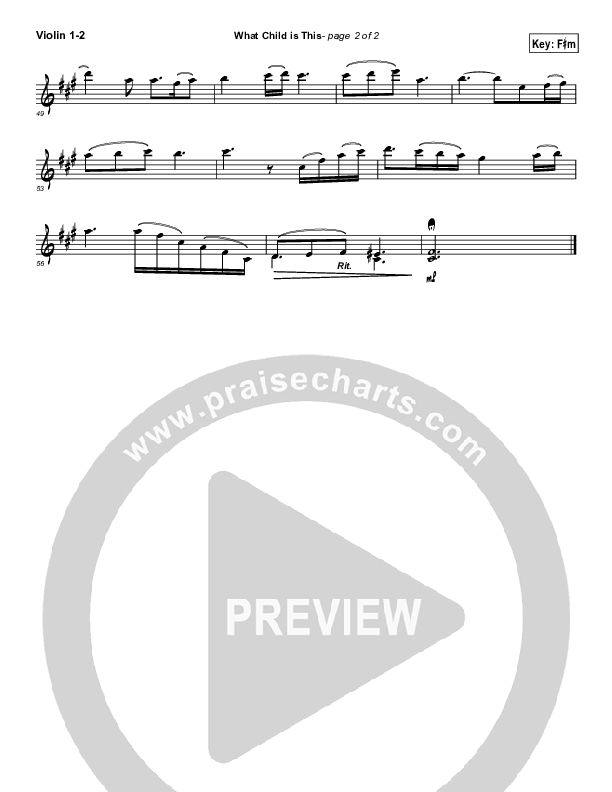 What Child Is This Violin 1/2 (Third Day)