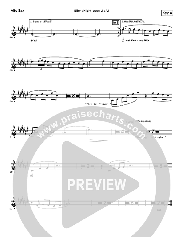 Silent Night Alto Sax (Third Day)