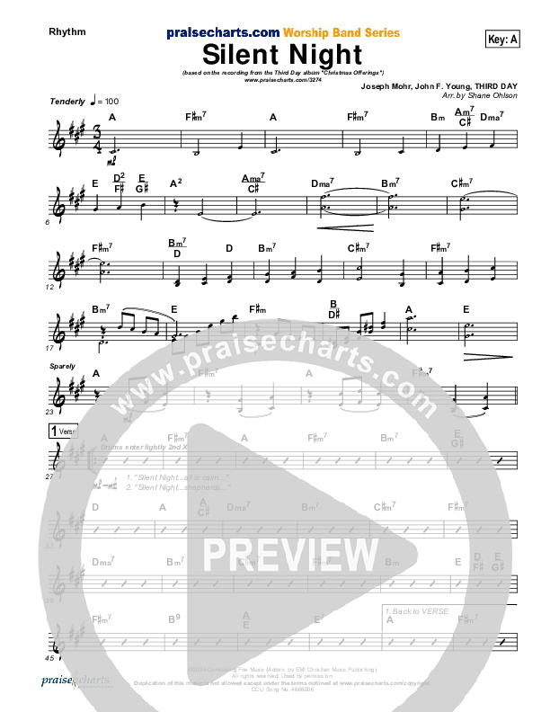 Silent Night Rhythm Chart (Third Day)