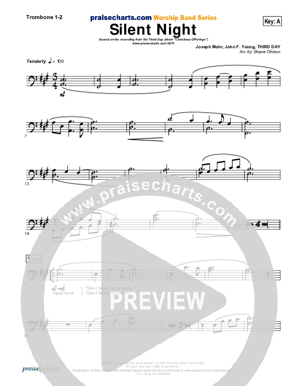Silent Night Trombone 1/2 (Third Day)