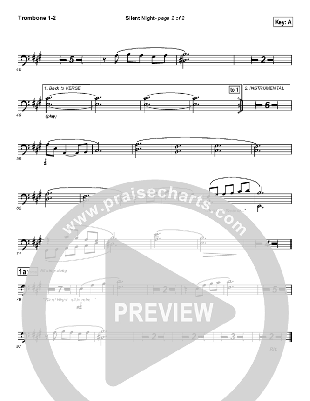 Silent Night Trombone 1/2 (Third Day)