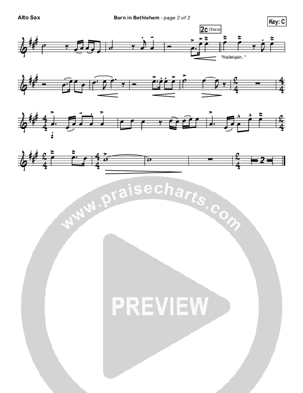 Born In Bethlehem Alto Sax (Third Day)