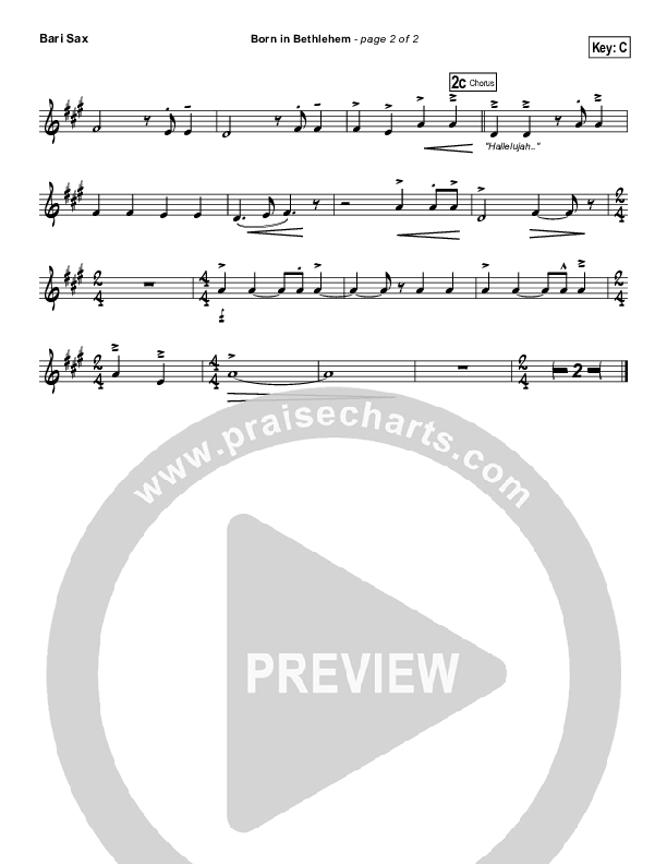 Born In Bethlehem Bari Sax (Third Day)