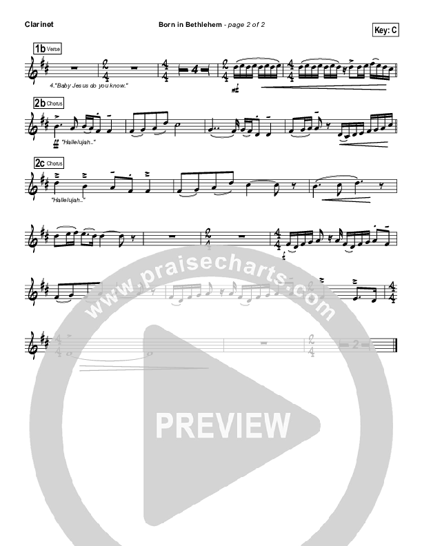 Born In Bethlehem Clarinet (Third Day)