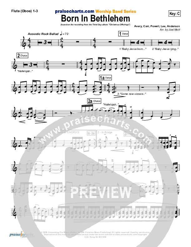 Born In Bethlehem Flute/Oboe 1/2/3 (Third Day)