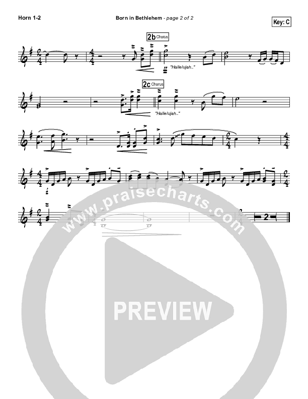 Born In Bethlehem French Horn 1/2 (Third Day)