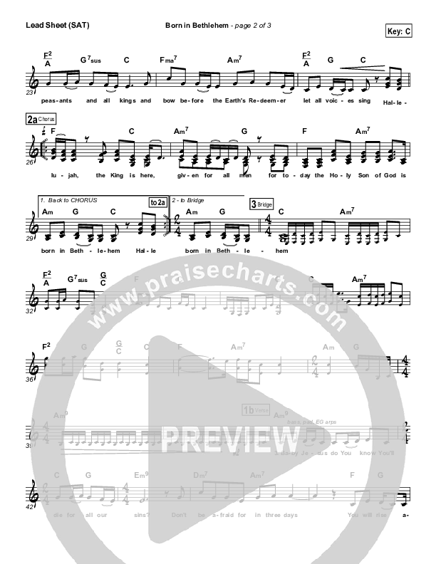 Born In Bethlehem Lead Sheet (SAT) (Third Day)