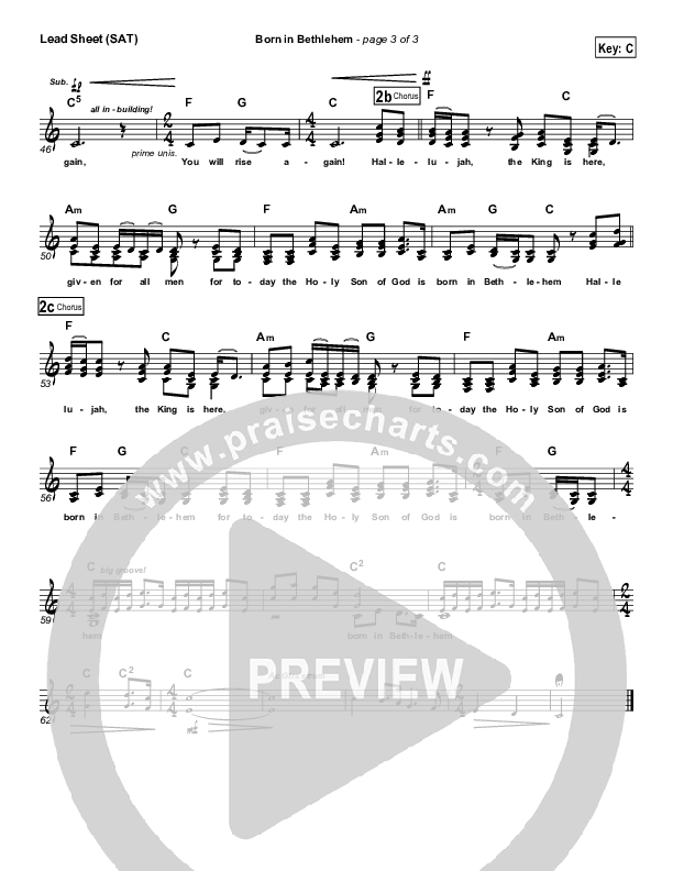 Born In Bethlehem Lead Sheet (SAT) (Third Day)