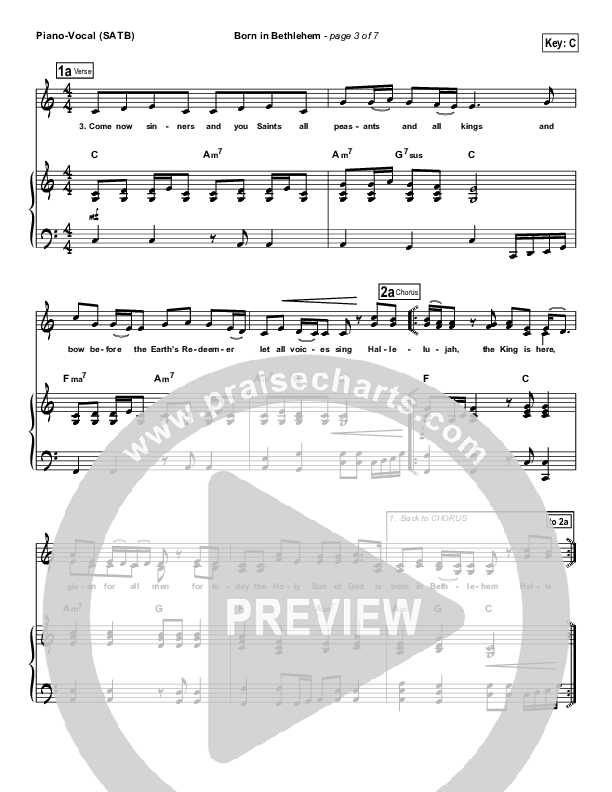 Born In Bethlehem Piano/Vocal (Third Day)