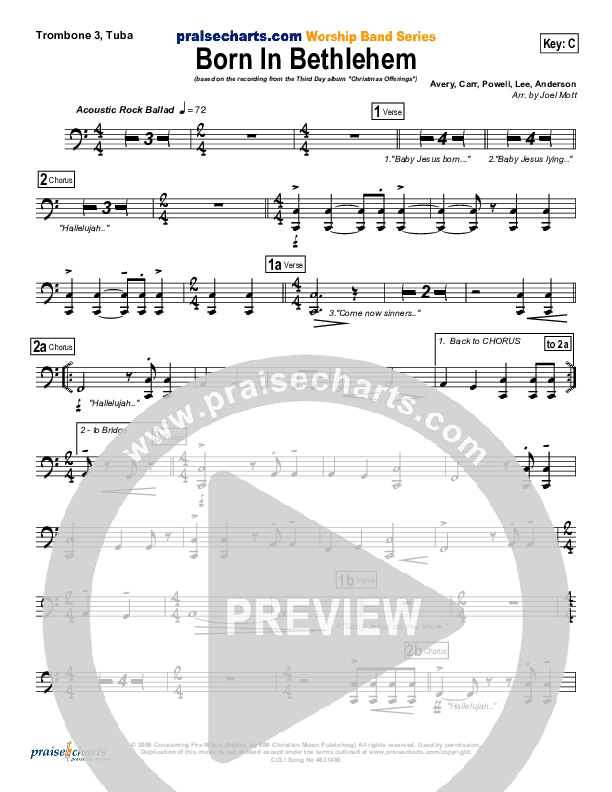Born In Bethlehem Trombone 3/Tuba (Third Day)