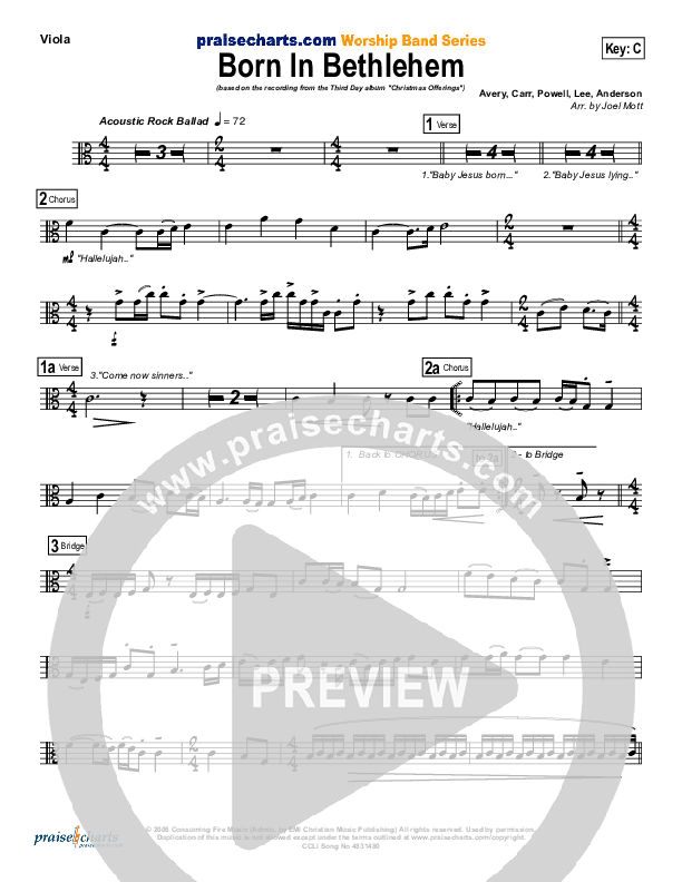 Born In Bethlehem Viola (Third Day)