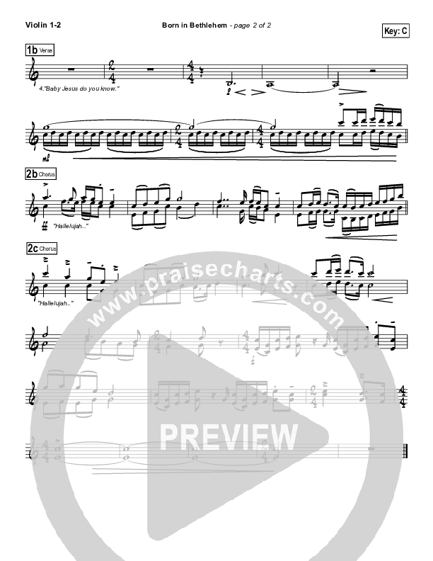 Born In Bethlehem Violin 1/2 (Third Day)