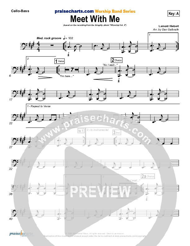 Meet With Me Cello/Bass (Paul Baloche)