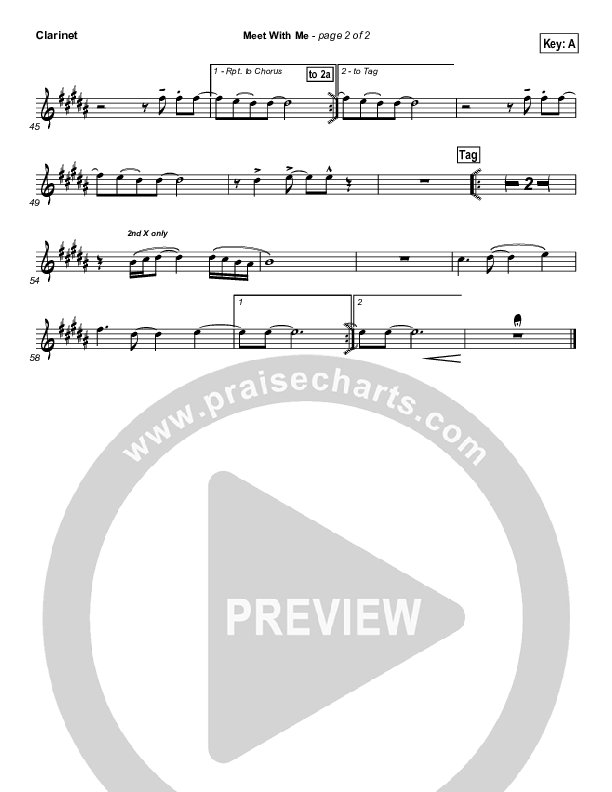 Meet With Me Clarinet (Paul Baloche)