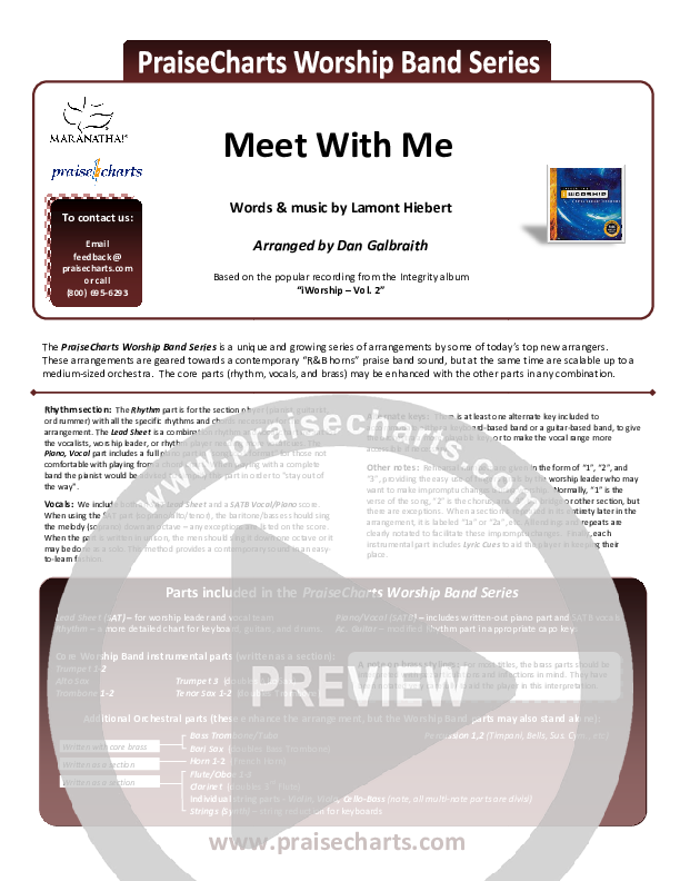 Meet With Me Cover Sheet (Paul Baloche)