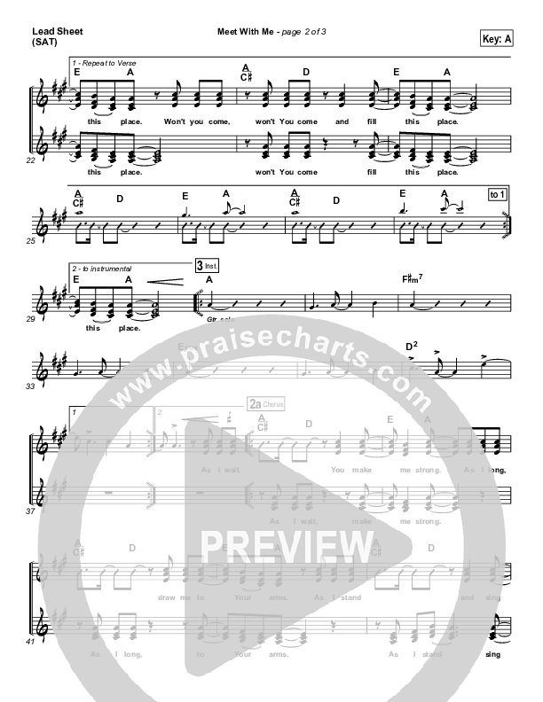 Meet With Me Lead Sheet (SAT) (Paul Baloche)