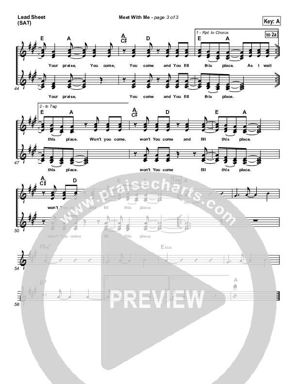 Meet With Me Lead Sheet (SAT) (Paul Baloche)