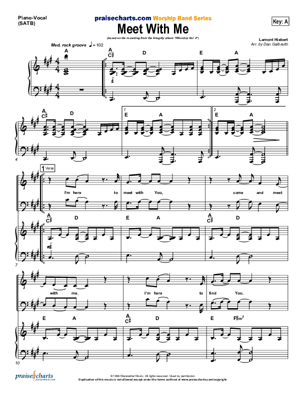 Meet With Me Piano/Vocal (SATB) (Paul Baloche)