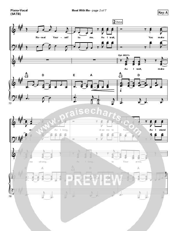 Meet With Me Piano/Vocal (SATB) (Paul Baloche)