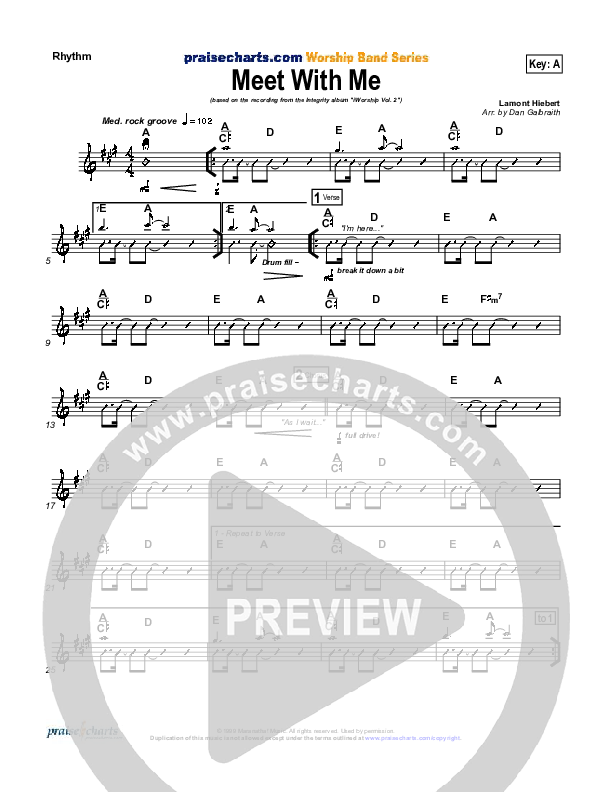 Meet With Me Rhythm Chart (Paul Baloche)