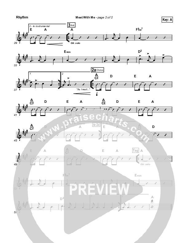 Meet With Me Rhythm Chart (Paul Baloche)