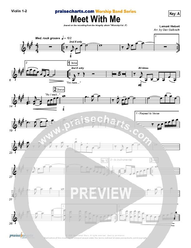 Meet With Me Violin 1/2 (Paul Baloche)