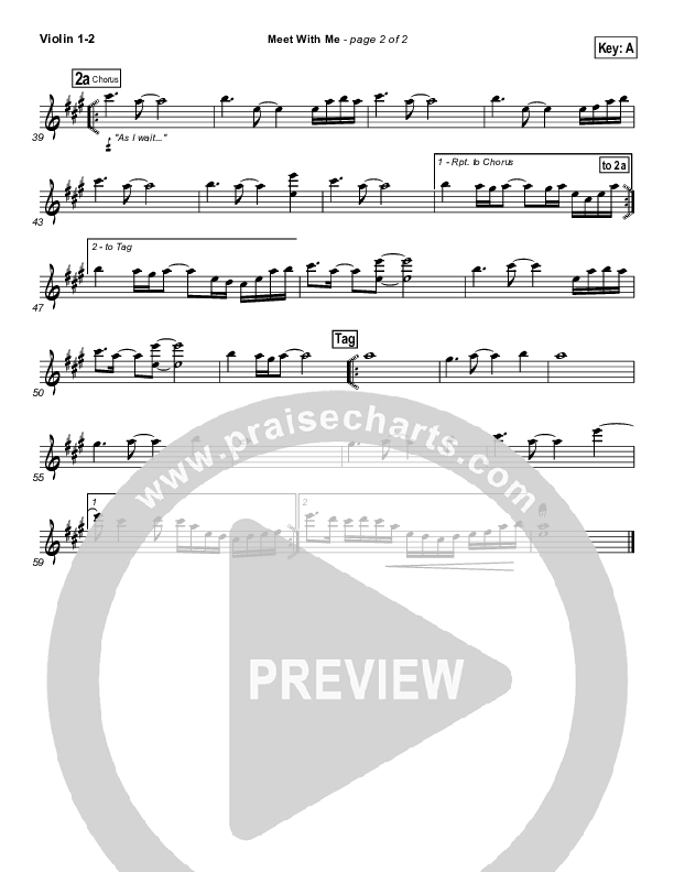 Meet With Me Violin 1/2 (Paul Baloche)