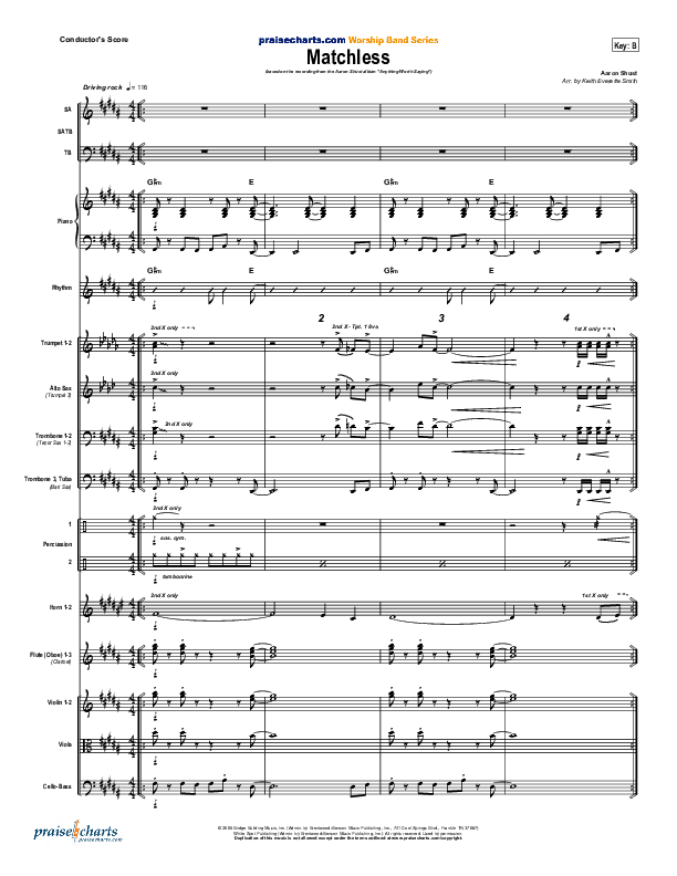 Matchless Conductor's Score (Aaron Shust)