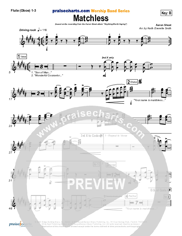 Matchless Flute/Oboe 1/2/3 (Aaron Shust)
