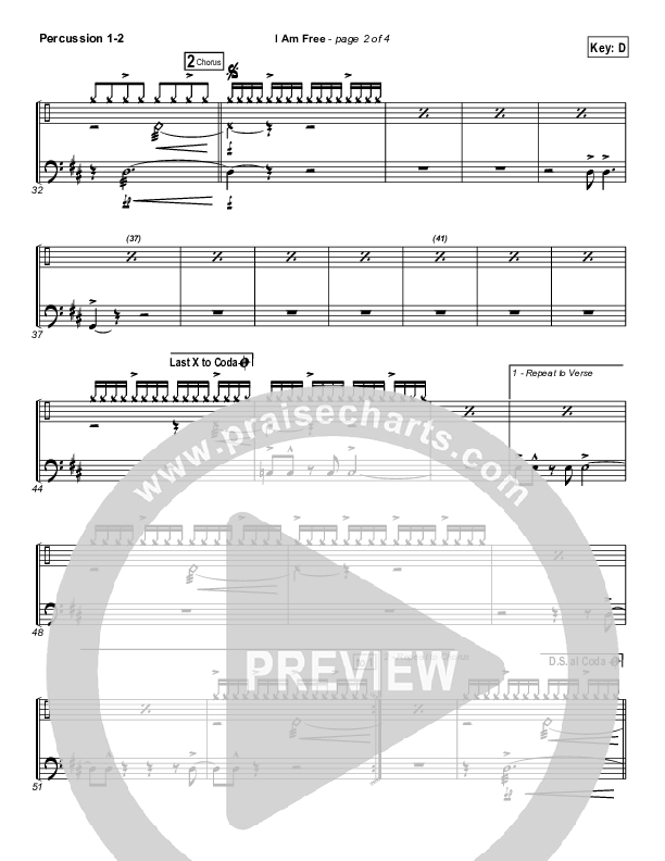 I Am Free Percussion 1/2 (Promise Keepers)