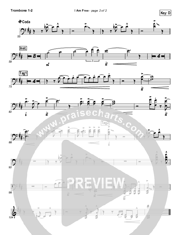 I Am Free Trombone 1/2 (Promise Keepers)