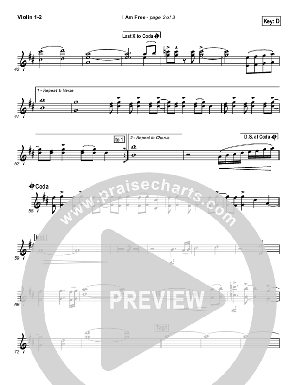 I Am Free Violin 1/2 (Promise Keepers)