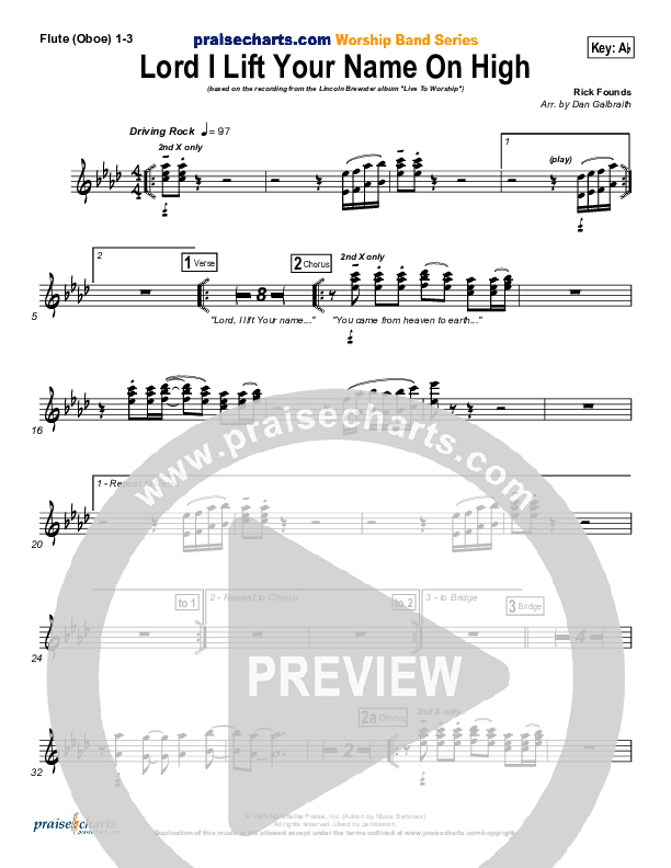 Lord I Lift Your Name On High Wind Pack (Lincoln Brewster)