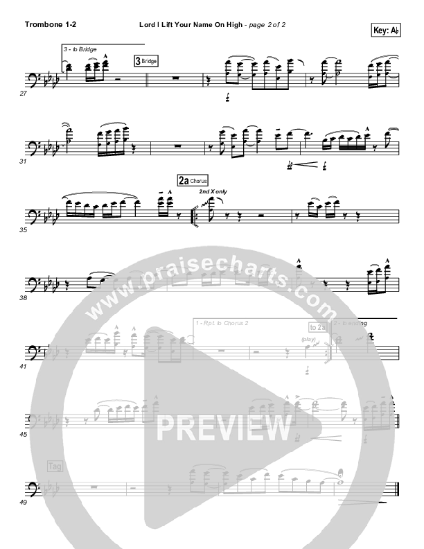 Lord I Lift Your Name On High Trombone 1/2 (Lincoln Brewster)